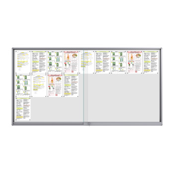 Midi Schaukästen mit Schiebetüren - 27xDIN A4 (Runde Ecken)